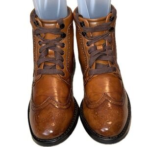 👢🛹 VINCENT CAVALLO Brogue Hiker Boots Gorpcore Leather Ankle Boots Sz 8.5